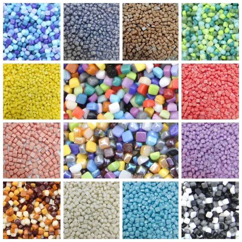 200g/7.05oz(Approx. 600pcs) Jade Mosaic Tiles 0.58cm Square DIY Arts Craft Materials Mixed Color Mosaic Stones Wholesale Bulk