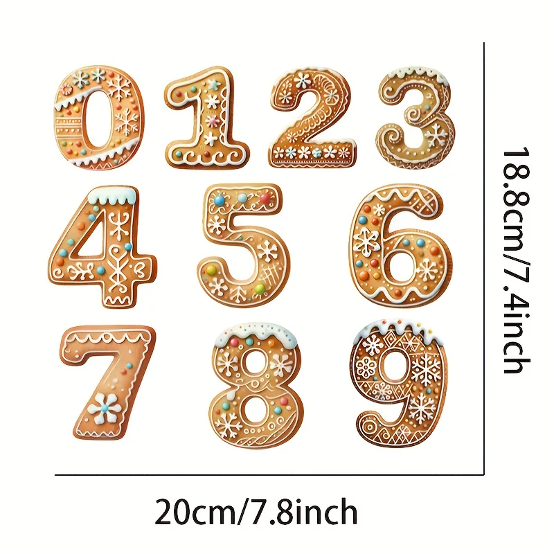 Cute Cartoon Cookie Number Sticker Glossy Self Adhesive Vinyl Decal for Car Laptop Truck Phone Motorcycle Window Wall Cat Decor