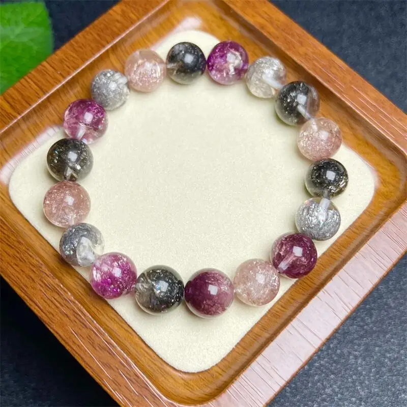 12MM Natural Colored Super Seven Bracelet For Women Men Love Gift Crystal Beads Strands Jewelry Holiday Gift 1PCS