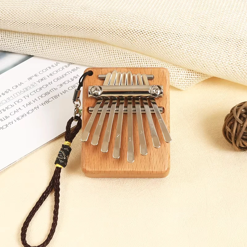 Miwayer Kalimba de 8 Teclas de Madera de Haya, Piano de Pulgar Portátil de Bolsillo, Mbira Acústica, Marimba Creativa, Colgante Musical, Regalo Festivo