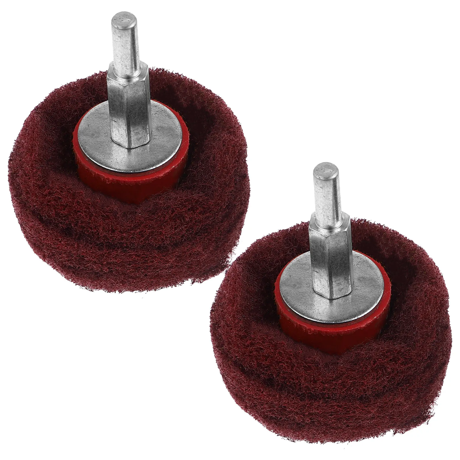 

2pcs Polishing Wheel Set 6x50mm Red Non Woven Abrasive Buffing Pads for Drill Sanding Cleaning Attachment Kit