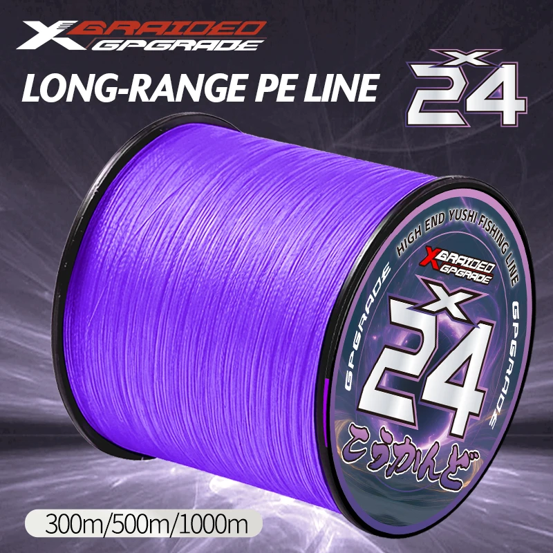 Nouvelles lignes de pêche YGKX, 24 brins tressés en PE, multifilament lisse japonais, 300/500/1000M, ligne de pêche en mer, ligne de pêche à la carpe, ligne de pêche à la mouche, outil de pêche.