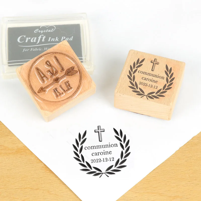 Personalized Logo Stamp Seal With Tag Diy Envelope Baby Shower Holy Communion Wedding Decoration Invitation Favor