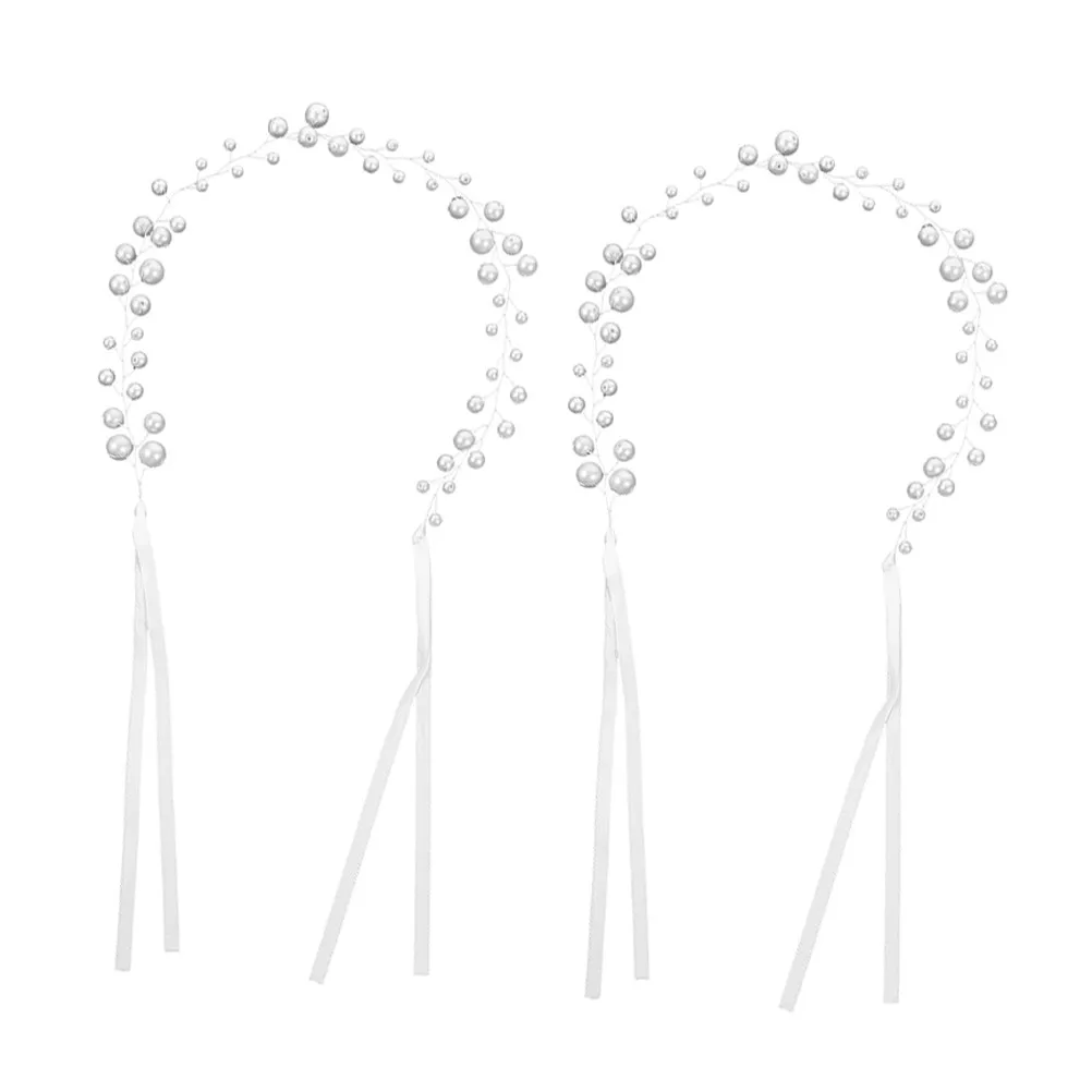 

2 шт. жемчужных украшений для волос: свадебная повязка на голову и искусственная жемчужная лента для невесты, подружек невесты, женщин, свадебные украшения для волос.