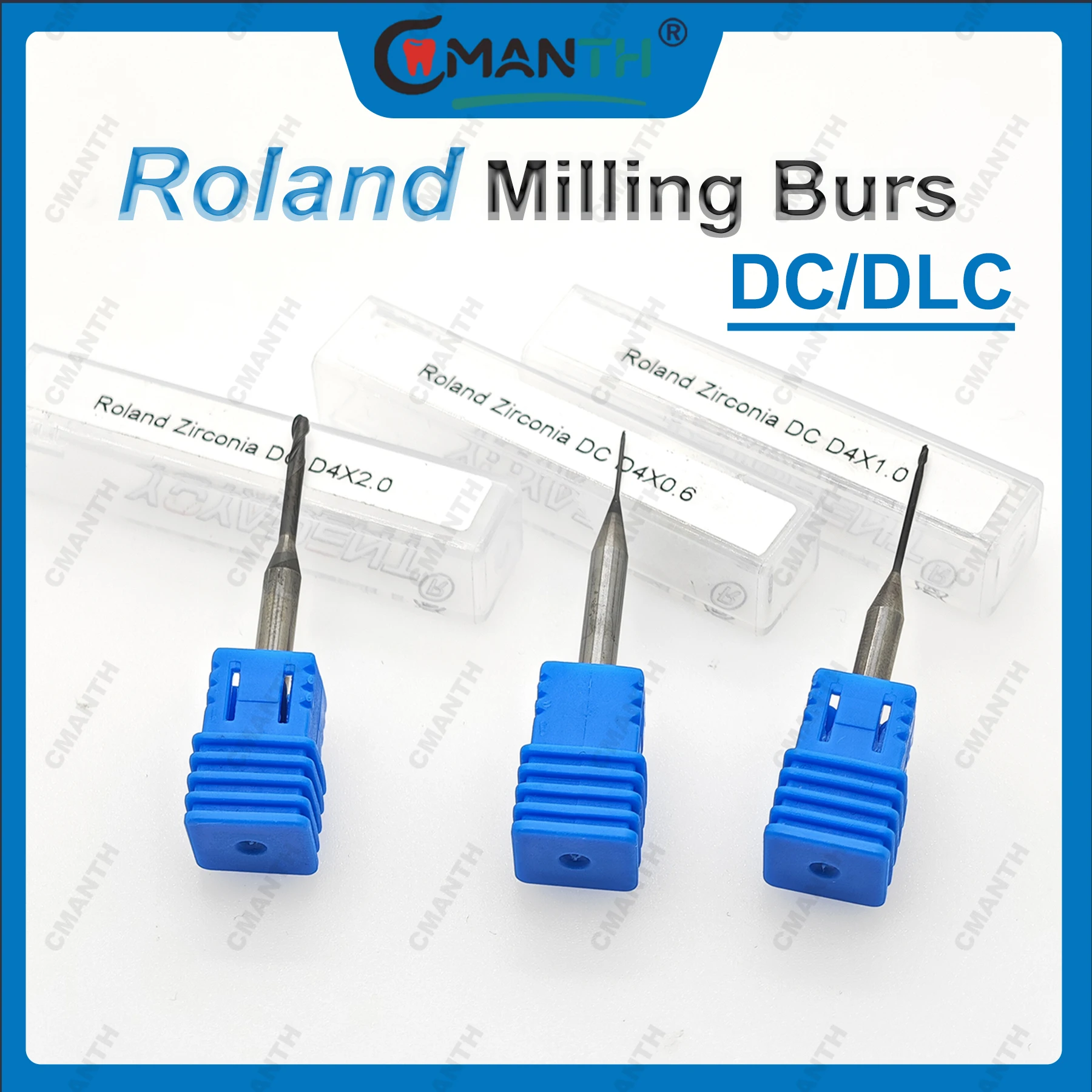 

Фрезы для зуботехнических станков Roland DC/DLC для фрезерования циркония и PMMA дисков, инструменты для зуботехнических лабораторий Roland CAD/CAM