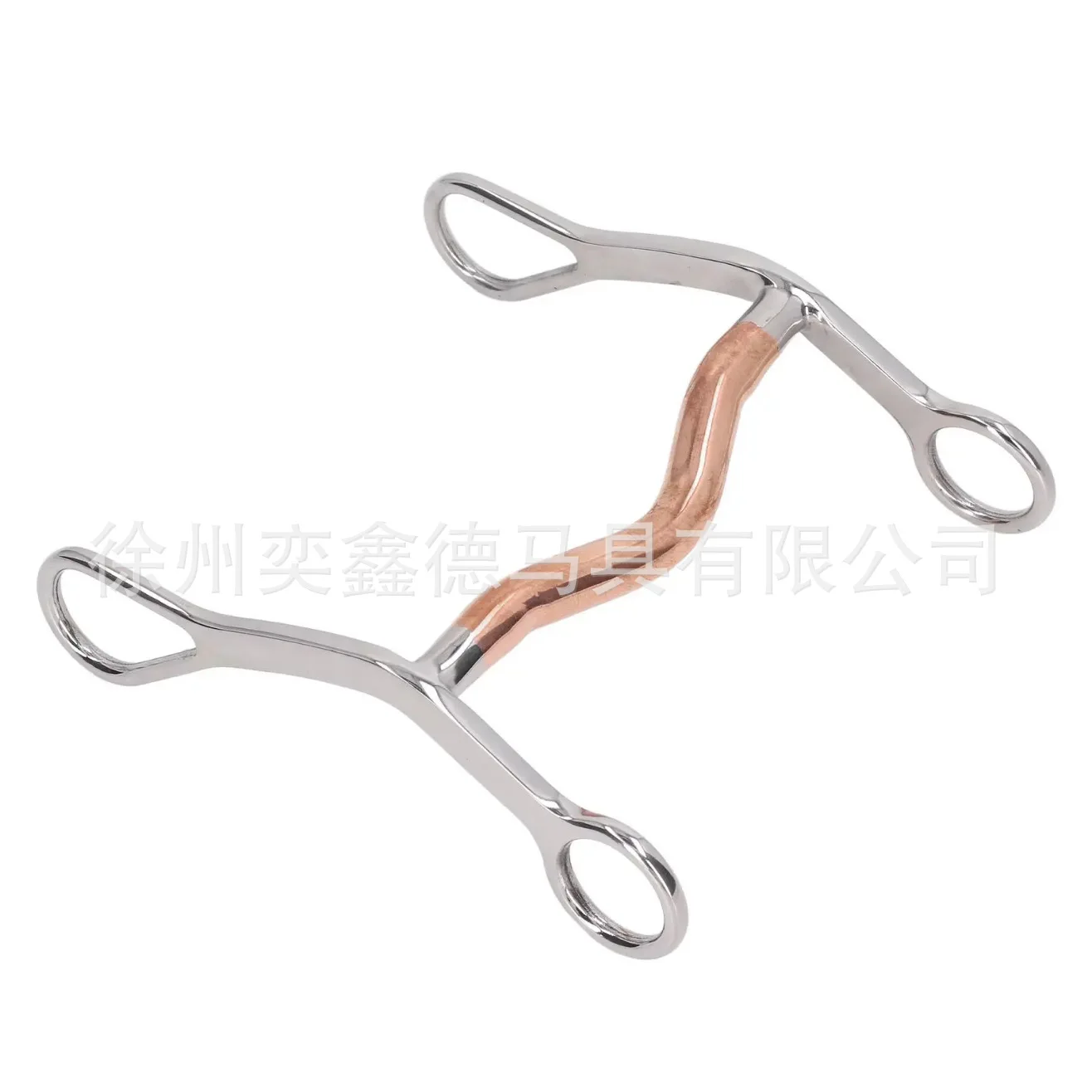 Copper Trim D-Ring Snaffle Bit, Stainless Steel Horse Bridle, Western Riding Training Tack, Curved Mouthpiece, Equestrian Gear