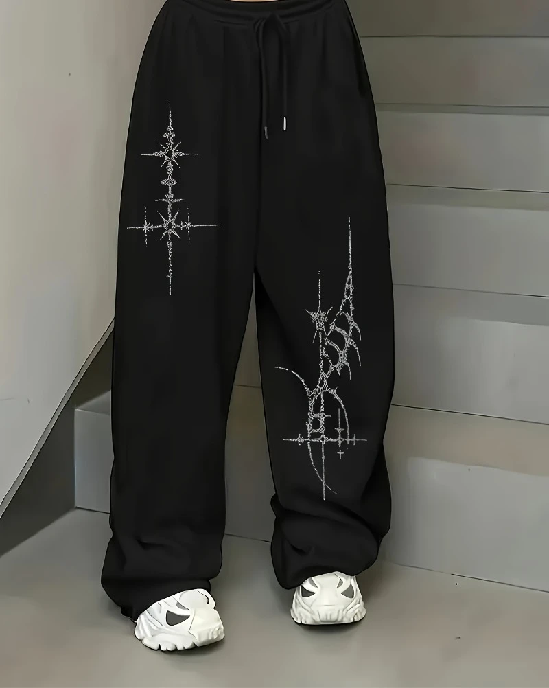 

Street Dance Pants Wide-Leg Trousers Elastic Waistband Non-Slip Dance Pants Jazz Hip-Hop All-Season Workout & Performance Pants