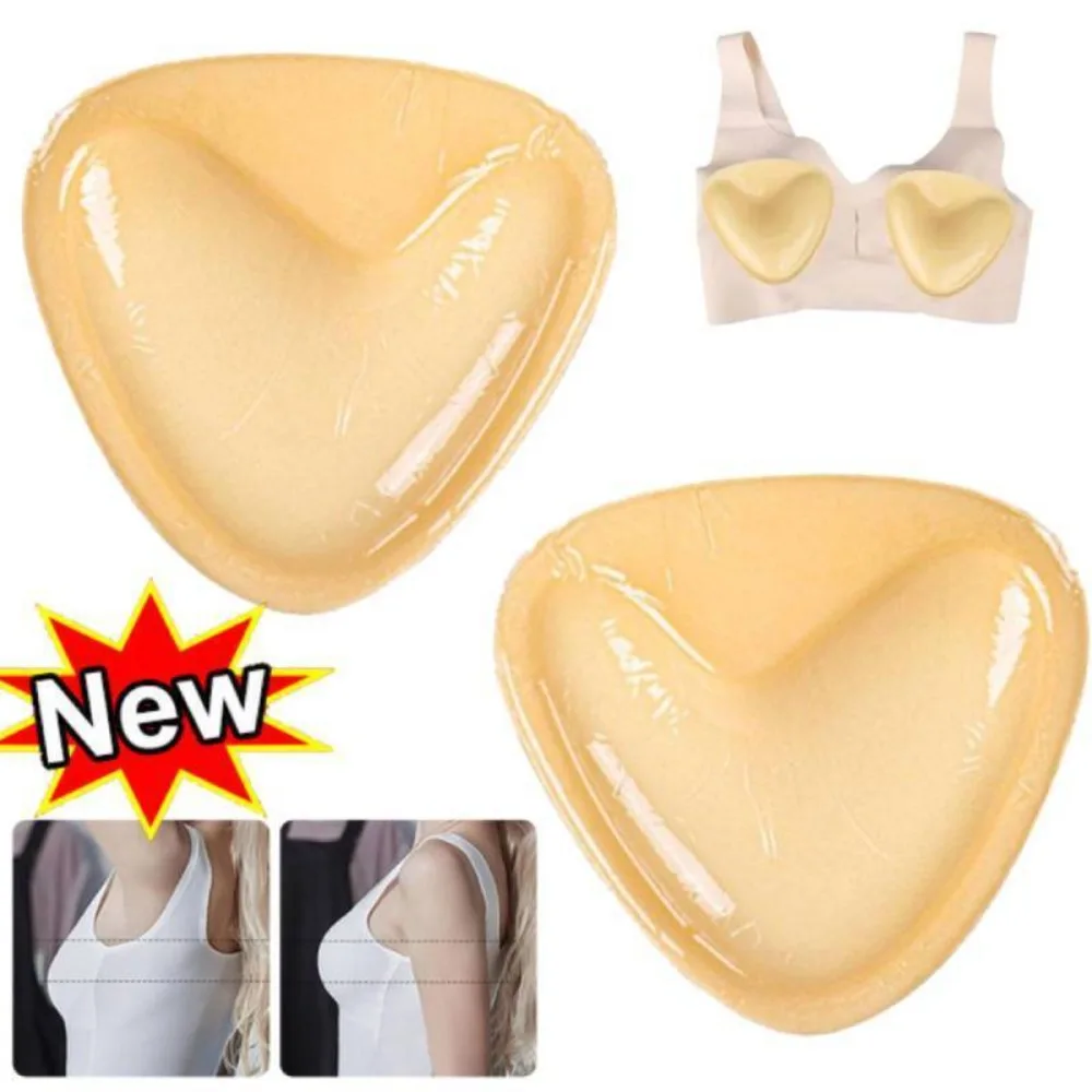 

Waterproof Sticky Bra Inserts New Inserts Double Sided Sticky Bra Push-Up Thicker Nipple Cover Bra Cup Women