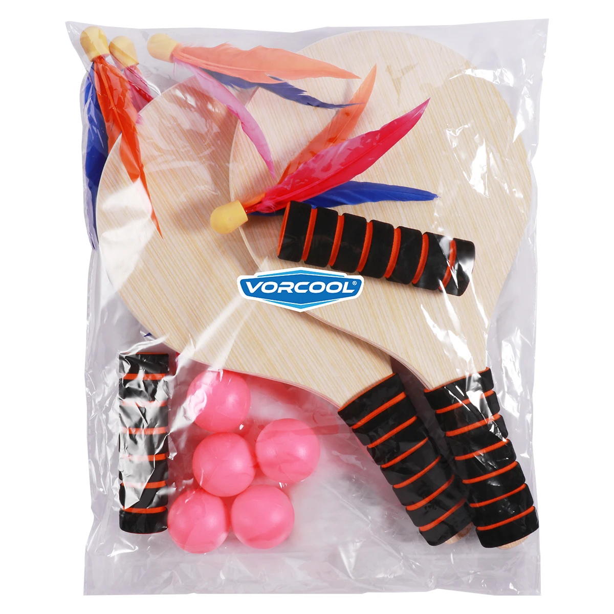 

Beach Badminton Set Round Oval Shape Anti Slip Handle Durable Long Lasting Use For Summer Activities In Backyard Office