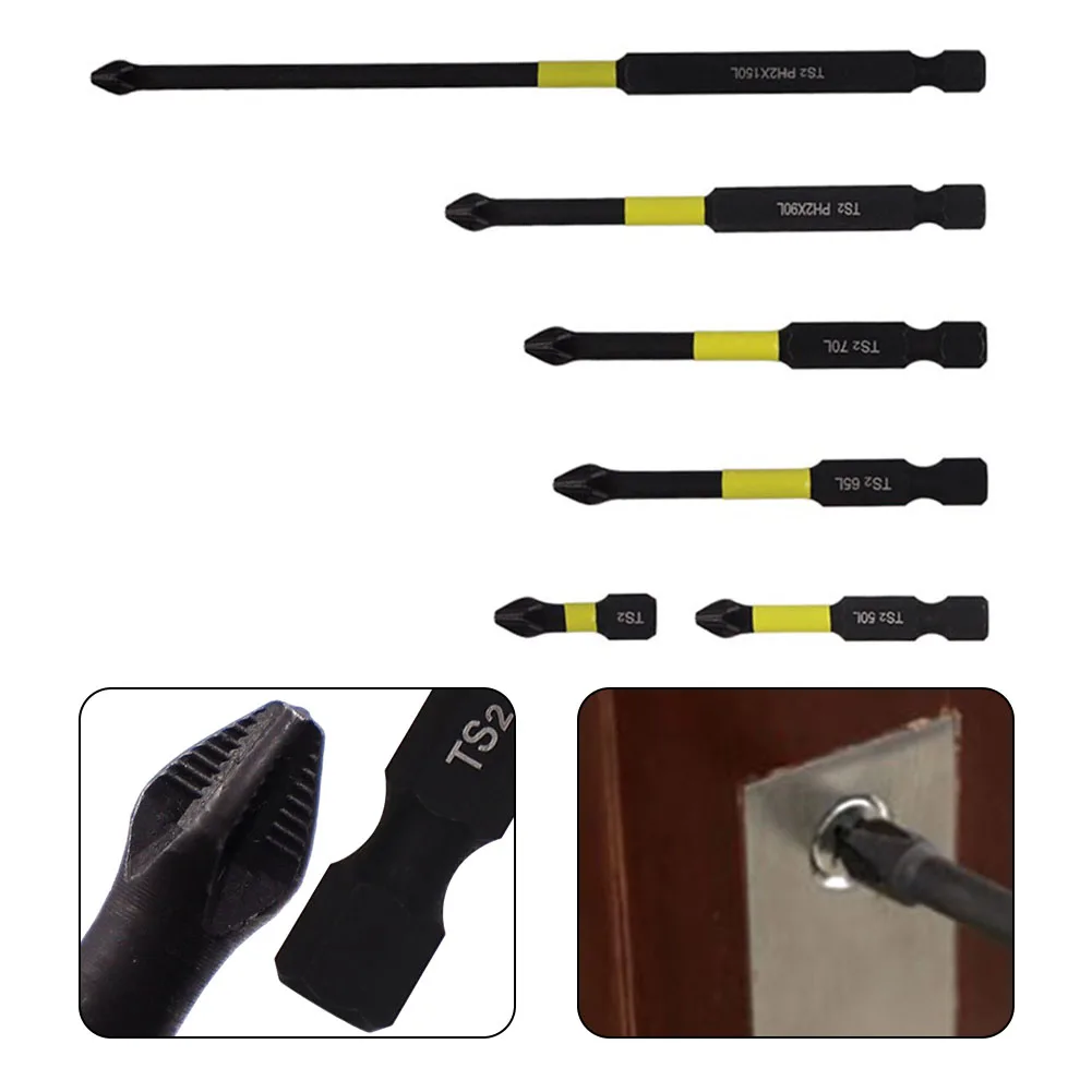 1pc 25-150mm Magnetic Non-Slip Batch Head PH2 Cross Screwdriver 1/4 Inch Hex Shank Anti-impact Drill Hand Tool Accessories