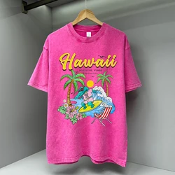 Hawaii Positive Vibes Optimism Printed Men T Shirt Fashion Cotton T-Casual Loose Streetwear Breathable Tops Oversize Tees