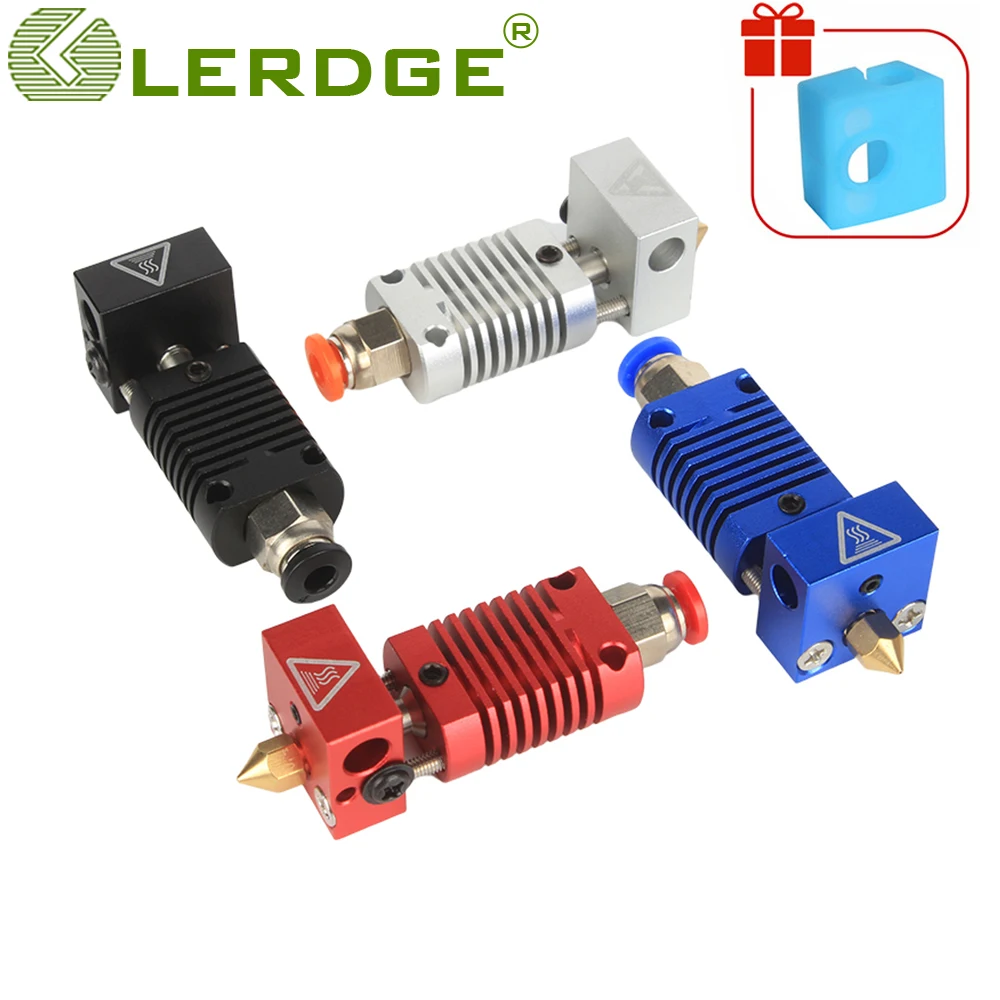 Lerdge 0.4mm MK8 Nozzle Hot End Kit Aluminum Heating Block 1.75mm Filament for 3D Printer Ender 3 CR10