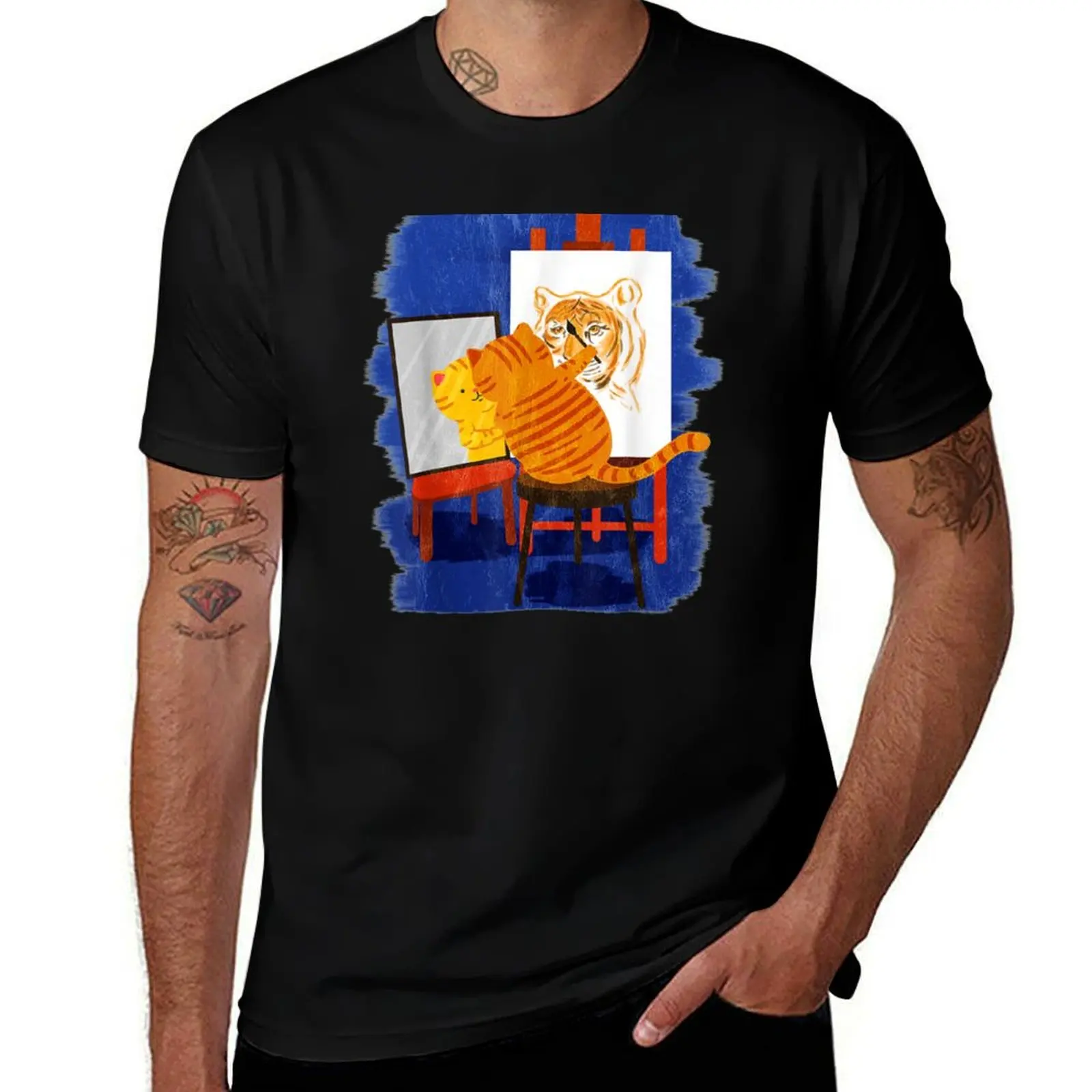 

Cute Artistic Cat - Cute Cat Painting Lion Art T-Shirt funny meme t-shirts custom t shirt plain white t shirts men
