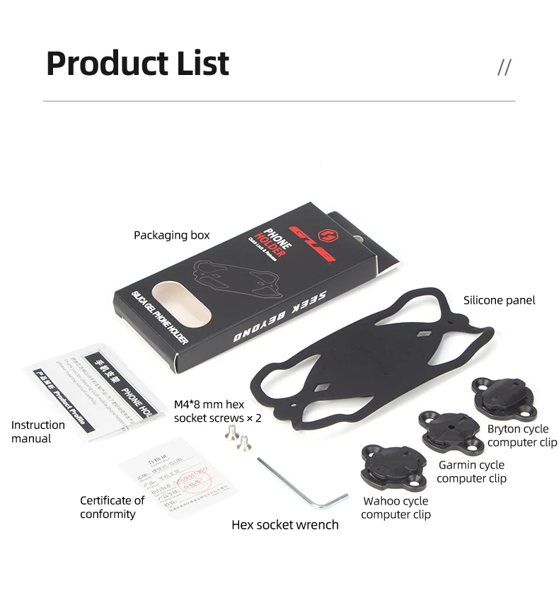 GUB P13 Handy-Fahrradhalterung, sichere Silikon-Halterung für Computer und Smartphone, kompatibel mit Garmin, Bryton, Wahoo – Detail 14