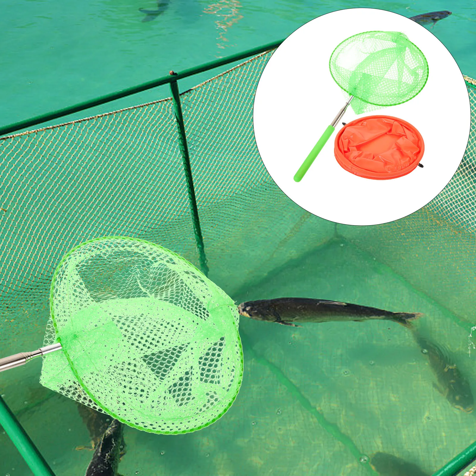 

1 Set Retractable Stainless Steel Fishing Net Portable Foldable Outdoor Bucket Lightweight Durable Bug Butterfly Insect Catching