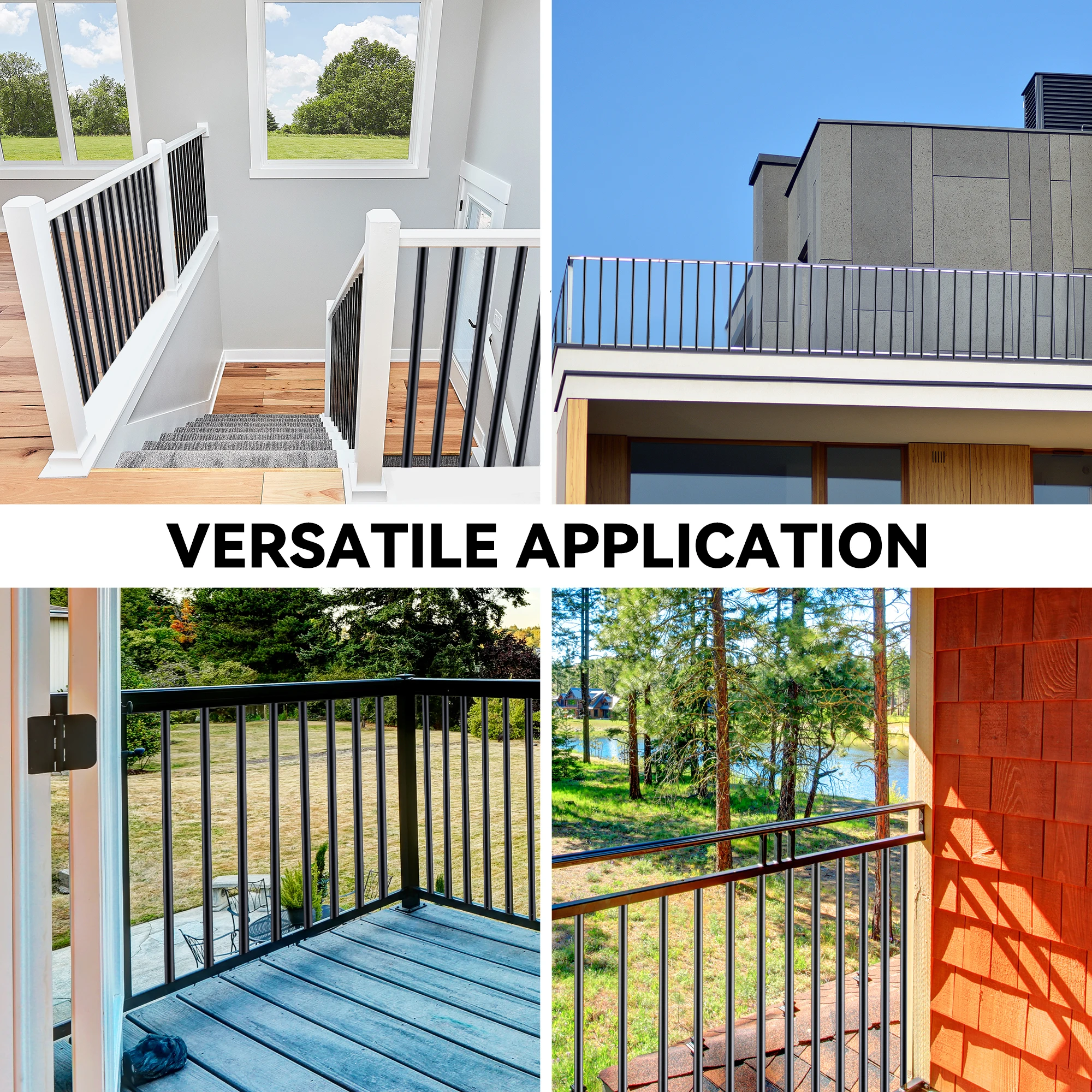 Ringhiera per ponte Rengue in alluminio, confezione da 101 balaustre per scale con viti