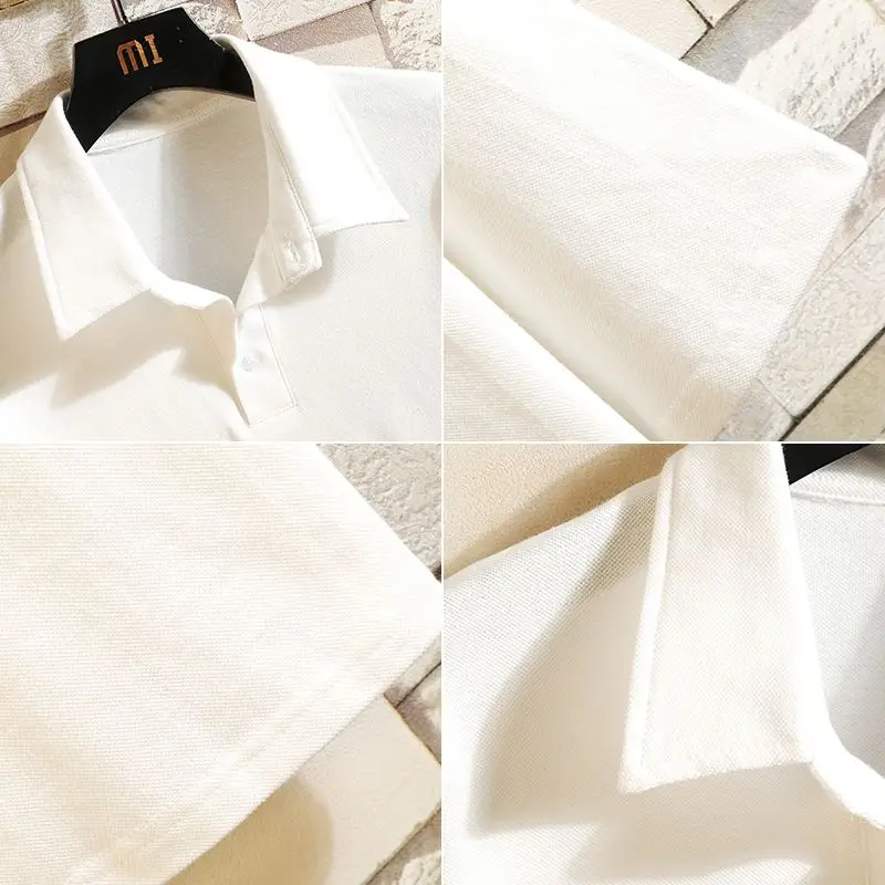 Men's Clothing Short Sleeve Letter Print Summer Polo Shirt Trendy Versatile Casual Fashion T-Shirt Comfortable Breathable Street