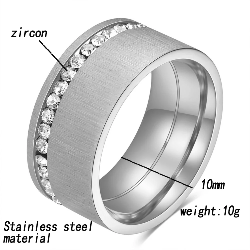 NIBA New Gold Color Stainless Steel CZ Zircon Wedding Ring for Women Luxury Fashion Ring Gift Jewelry Factory