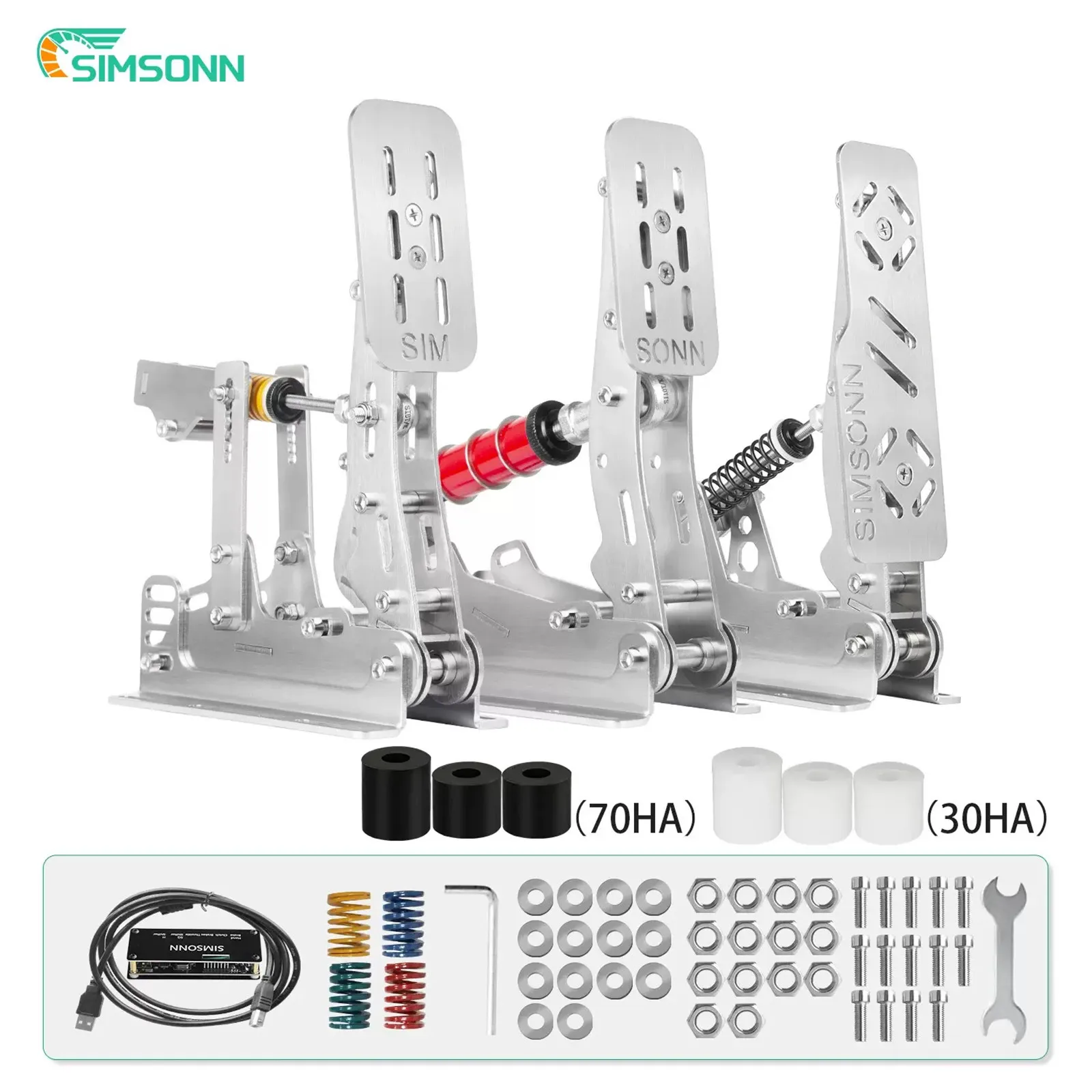 Sim Racing-he Pedais Hidráulicos de Célula de Carga Simulador de Direção Aço Inox Logitech G29 G27 Thrustmaster T300rs