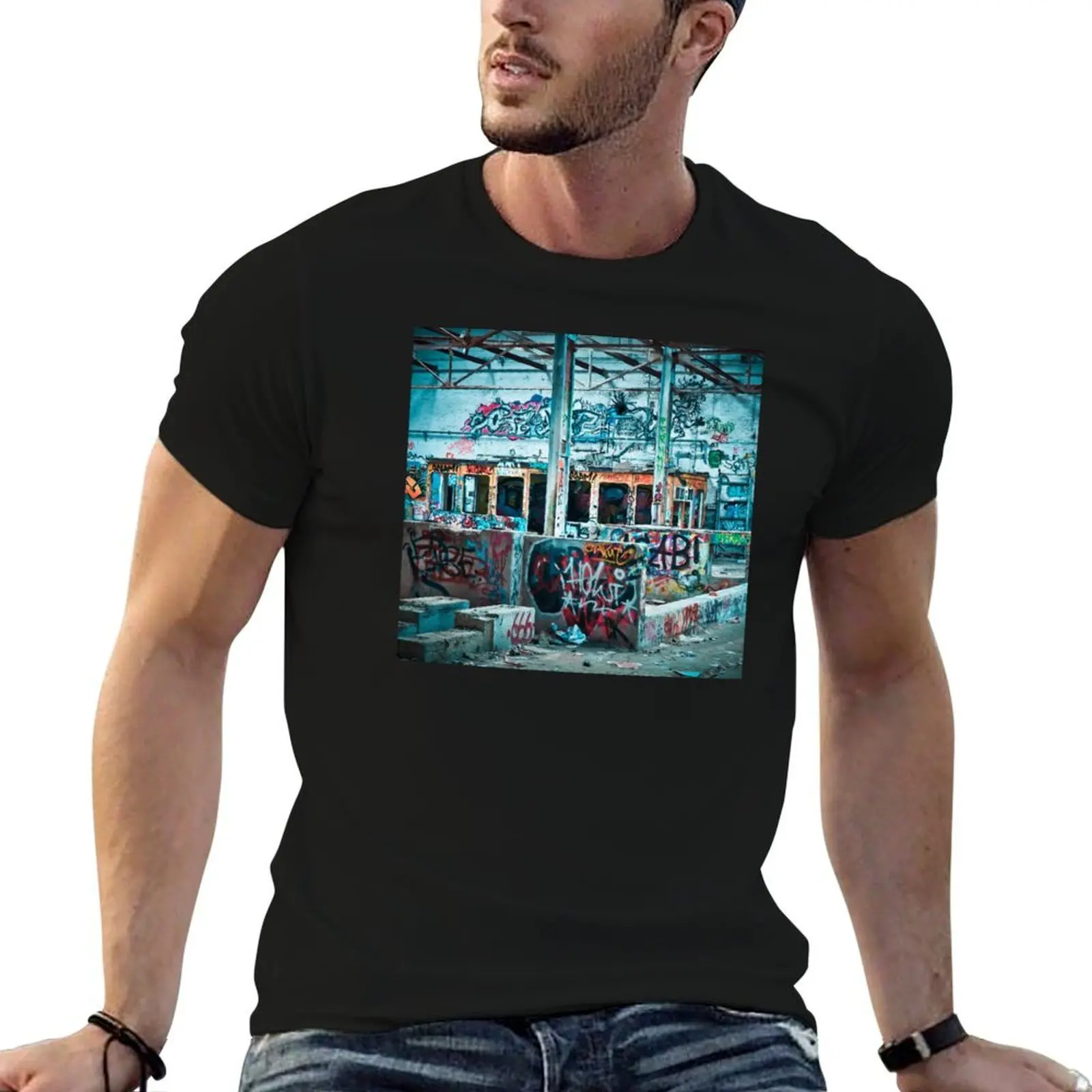 

graphic - Graffiti Pattern shirt shirts Places Art for cotton t man tees T-Shirt Lost Illustration man t