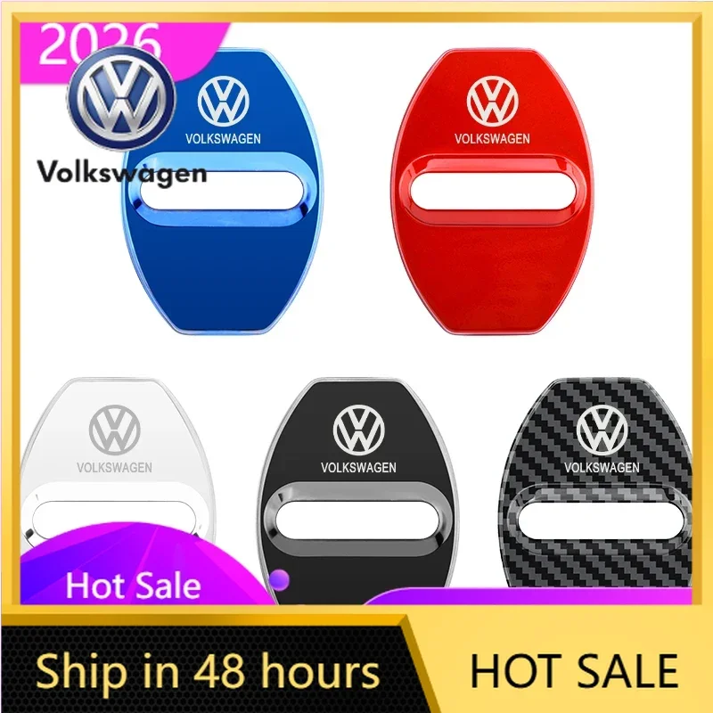 

VW GTI GOLF 2026 Hot For VW VOLKSWAGEN 4Pcs 3D Car styling Door Lock Buckle Cover Accessories For Volkswagen VW Golf Tiguan Jett