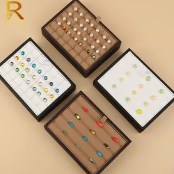 Jewelry Storage Box Gem Box V Groove Diamond Ring Face Bare Stone Color Treasure Bare Diamond Box Counter Sample Display Props