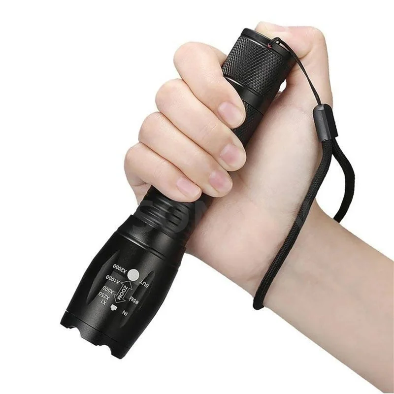 Adjustable Focus Mini Flashlight T6 L2 6000 Lumens LED Flashlight Torch Lantern 18650 Rechargeable Torch Linterna LED Mount