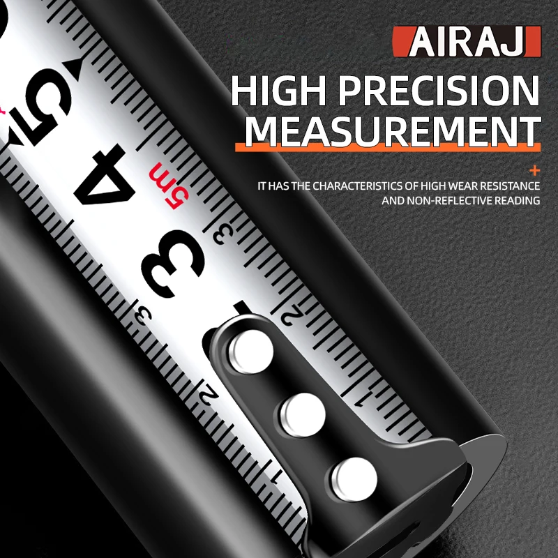 AIRAJ  5M Tape Measure Drop Resistant Wear Resistant Thickened Portable Tape Measure Steel Tape Measure High Precision Ranging