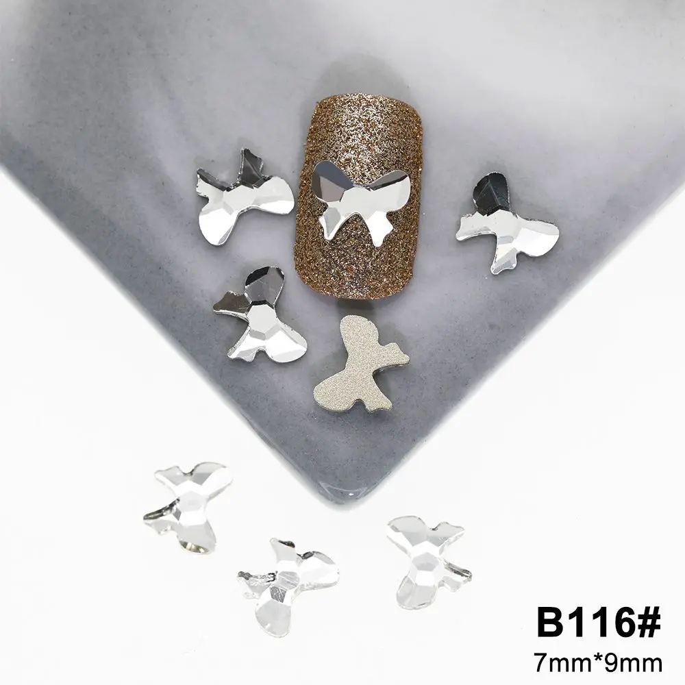 200pcs/lot White Flat Shaped Rhinestones Strass Gems Decorations Nail Art Professionals Supplies Nails Jewelry Manicure Charms