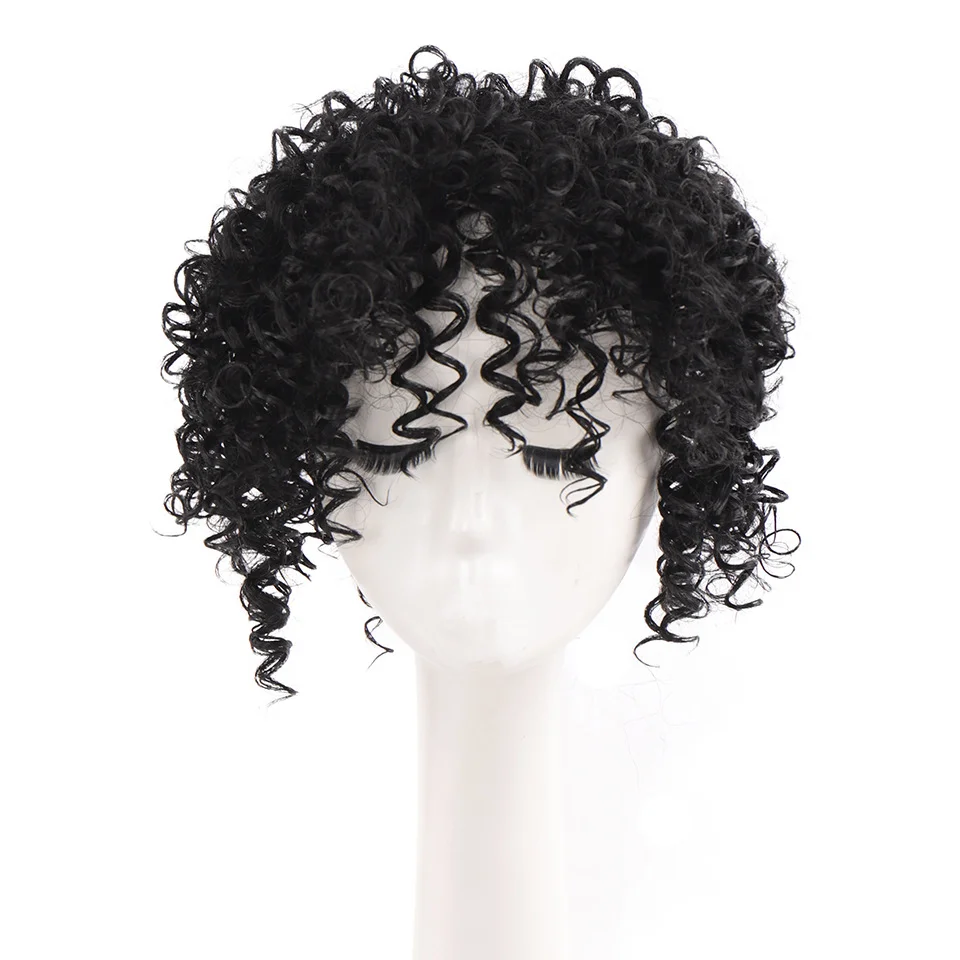 Synthetic Hair For Women Clip-on hair Hairpieces Kinky Curly explosive hair short curly wigs