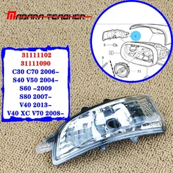 For Volvo S40 S60 S80 C30 C70 V50 V70 Left&Right Side Wing Mirror Indicator Turn Signal Light Lamp Lens 31111102,31111090
