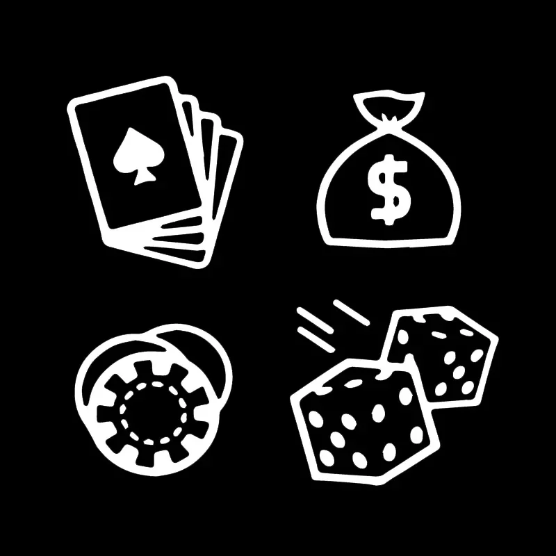 Entertainment Poker Money Decals High Quality Car Window Decoration Personality Pvc Waterproof Decals Black/white, 18cm*17cm