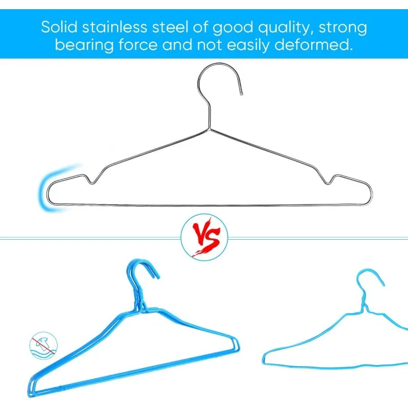 Wire Hangers 50 Pack Coat Hangers Strong Heavy Duty Stainless Steel Metal Hangers 16.5 Inch Ultra