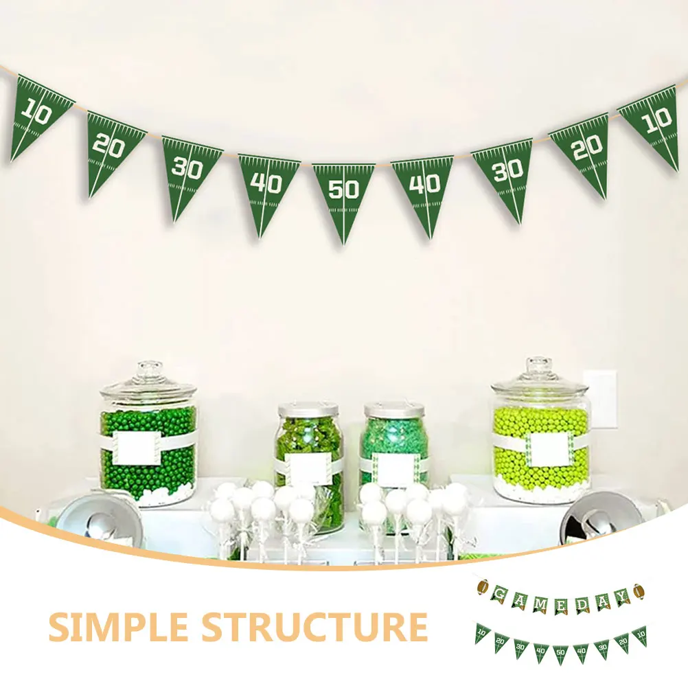 

4 шт., баннер для вечеринки на тему футбола, американский футбол, подвесное украшение на день рождения, спортивные принадлежности для дня рождения, настенный баннер