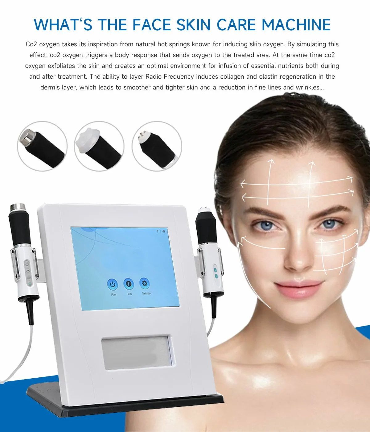 skin care machine hydro facial professionnel soin visage NEWGAGA-Machine 3 en 1 à Bulles d'Oxygène Ultrasoniques, Soins du Visage, Blanchiment, Thérapie par Oxygéntion au CO2, Rajeunir la Peau, Hydratant