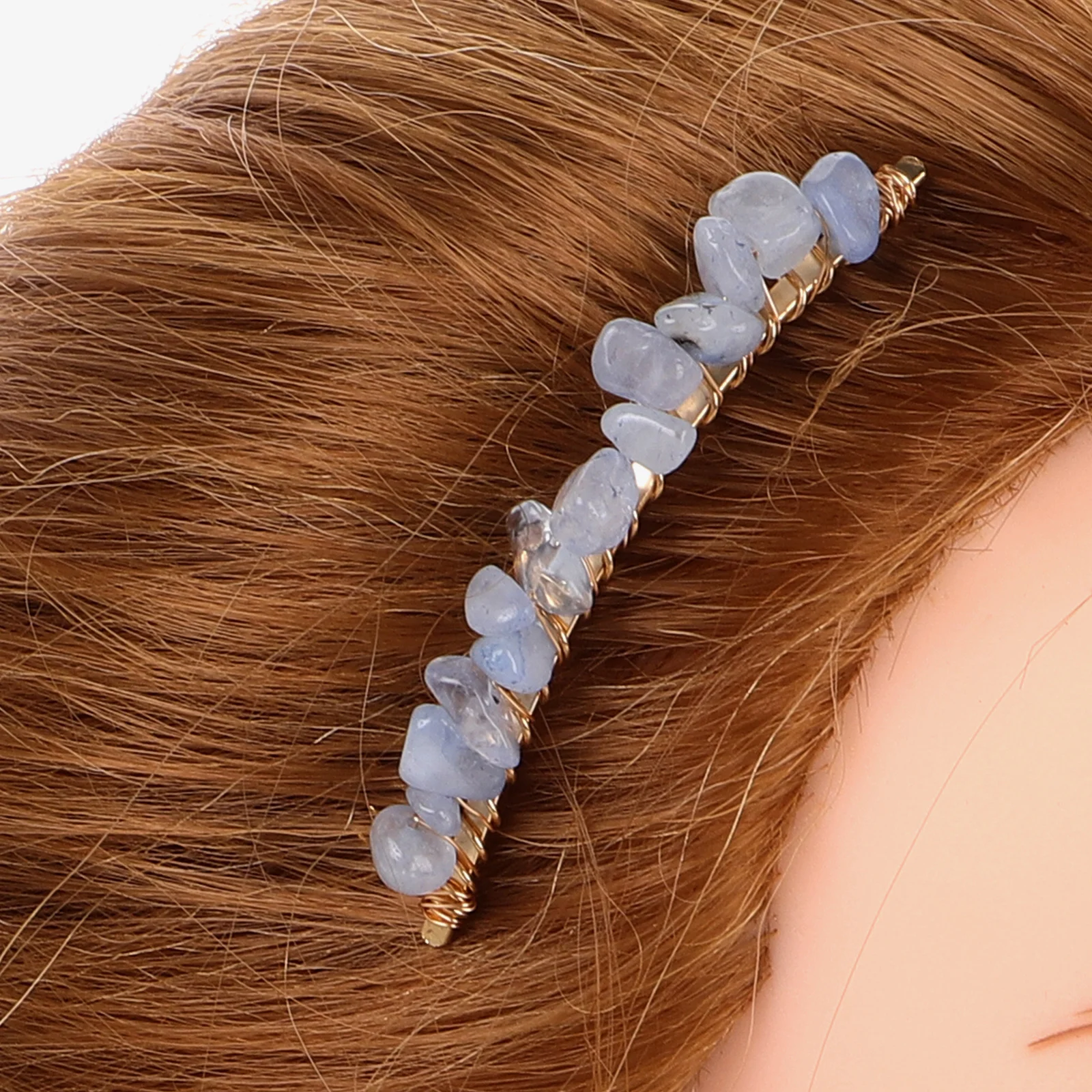 

2 Pcs Crystal Gravel Hair Comb Combs for Styling Stone Accessories Wedding Bridesmaid