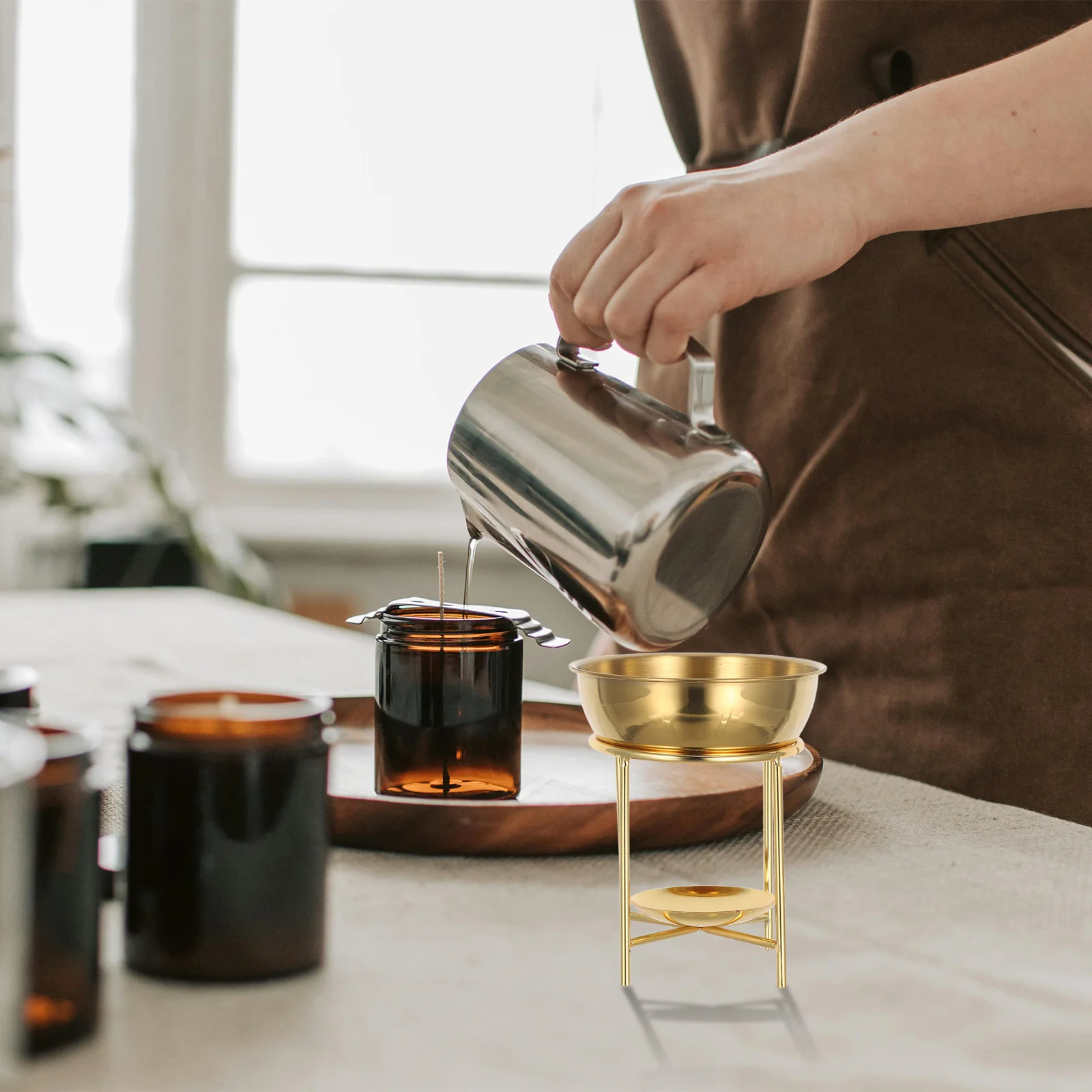 

Metal Wax Warmer Stainless Steel Four-Legged Detachable Essential Oil Burner Aromatherapy Wax Melt Diffuser Christmas Birthday