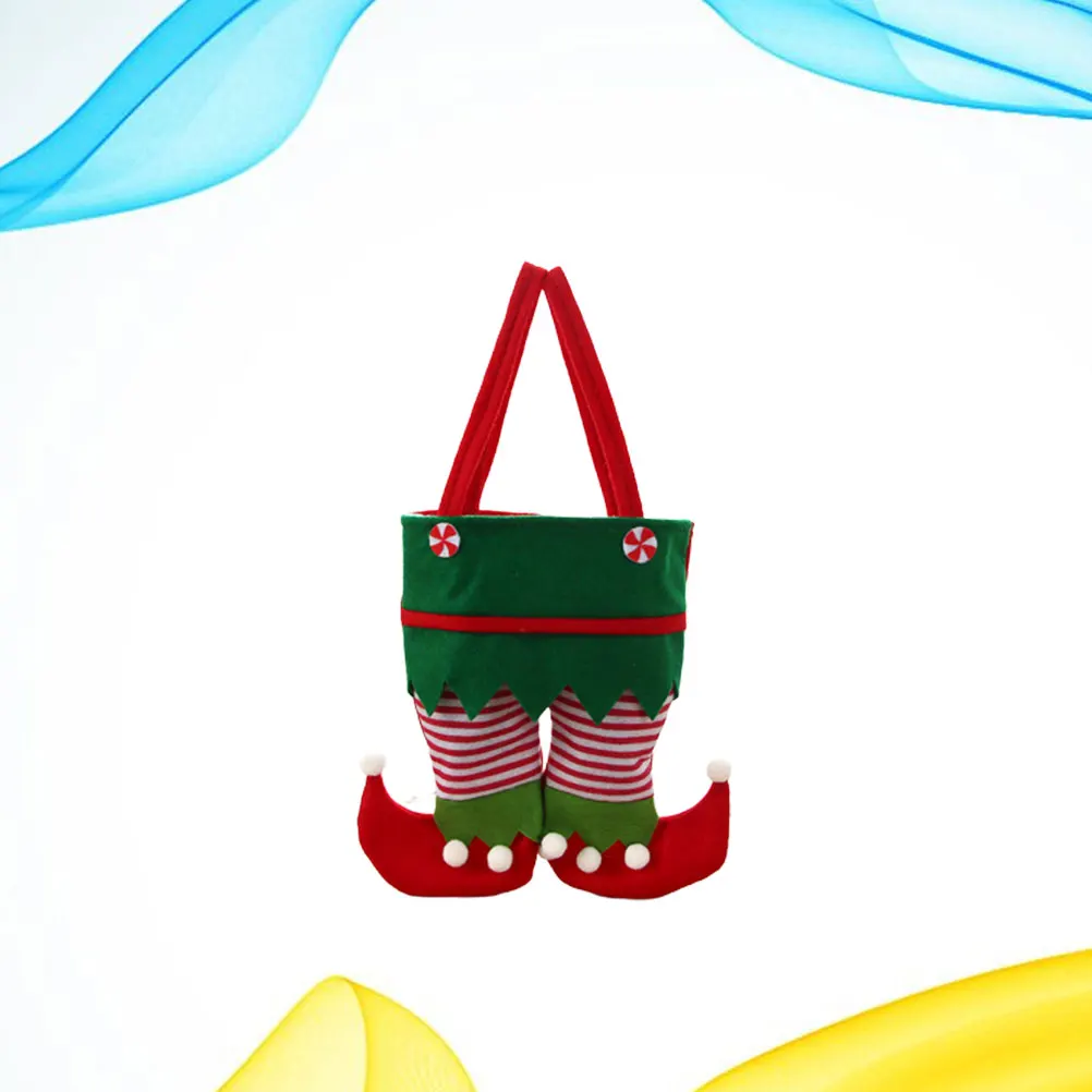 

2 pcs Christmas Sock Red Storage Tote Gift For Party Favor Double Bottle Wine Storage Bag With Handle Flat Bottom Multi