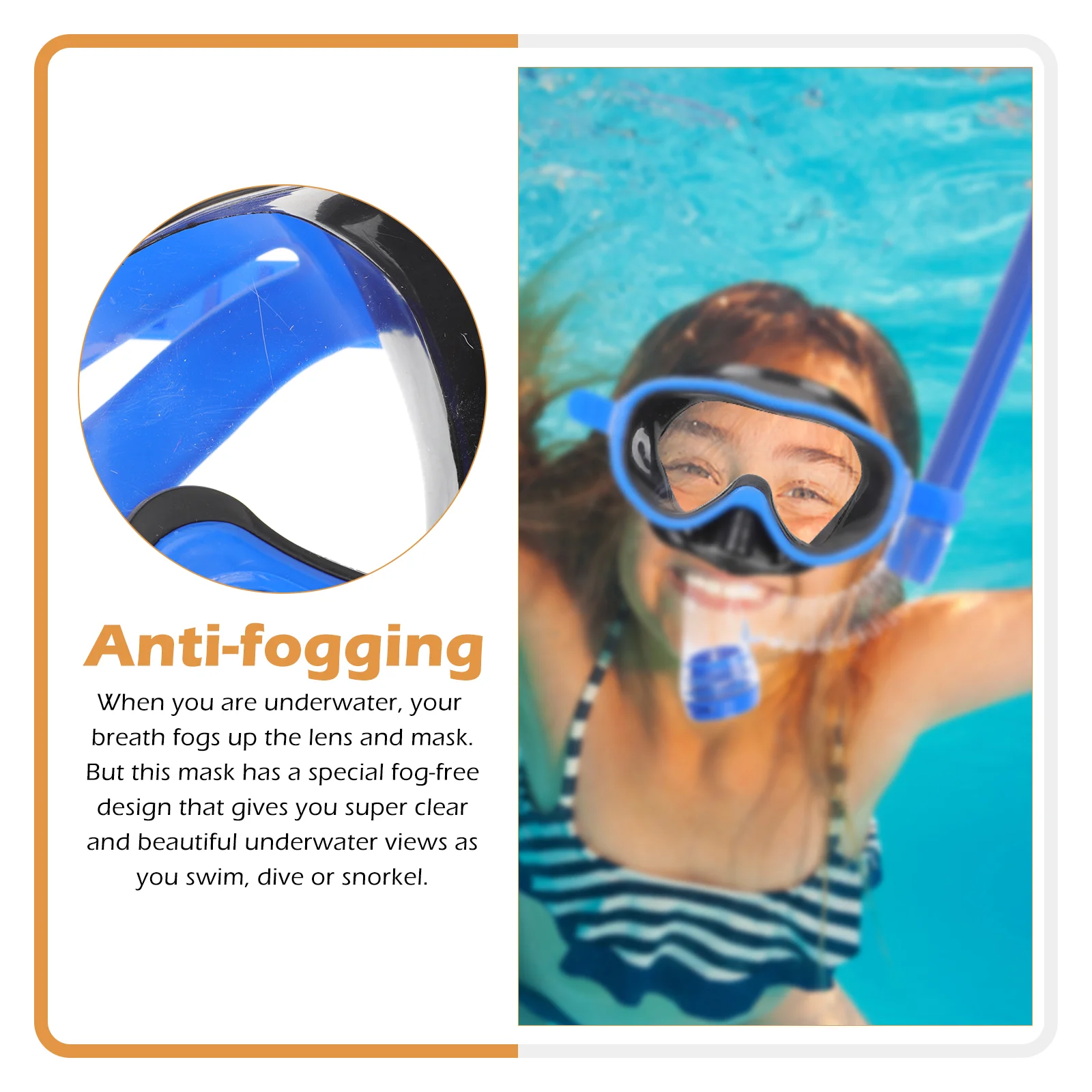 Anti-condens zwembril Snorkeluitrusting voor kinderen Duikmaskerset Duikaccessoires Premium ABS-siliconenmateriaal Mistbestendig