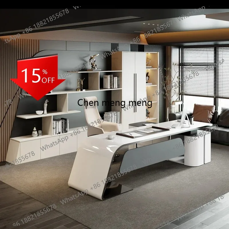 D80 Large Storage Office Desk Study Organizer Luxury Laptop Computer Office Desk Coffee Home Mesa Ordenador Modern Furniture