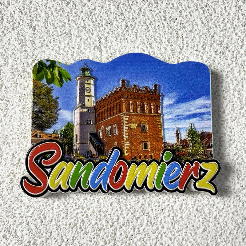 Poland Sandomierz World Tourist Souvenirs, 3D Humanistic Kitchen and Home Decorations, Tourist Gift Refrigerator Stickers