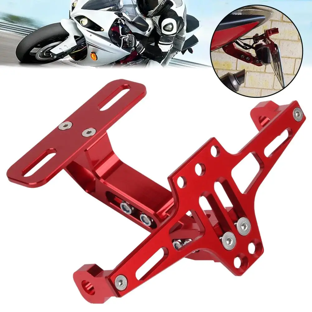 Universal Adjustable Motorcycle License Number Plate Lamp Kits Holder Bracket Signal CNC Aluminum Rear Turn Eliminator L1A2