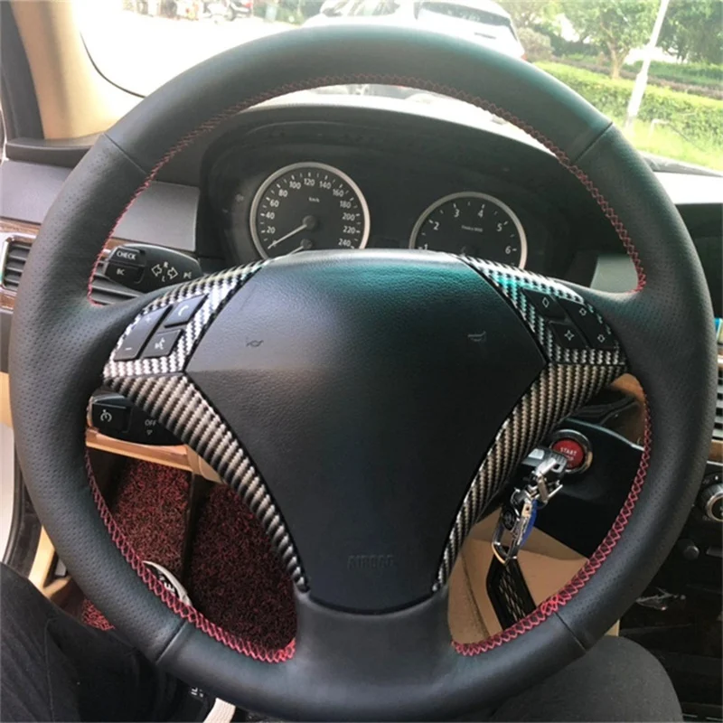 Custom Genuine Leather Car Steering Wheel Cover ForBMW 523 530 523li 525 520li 535 545i EAuto steering wheel cover Car accessory