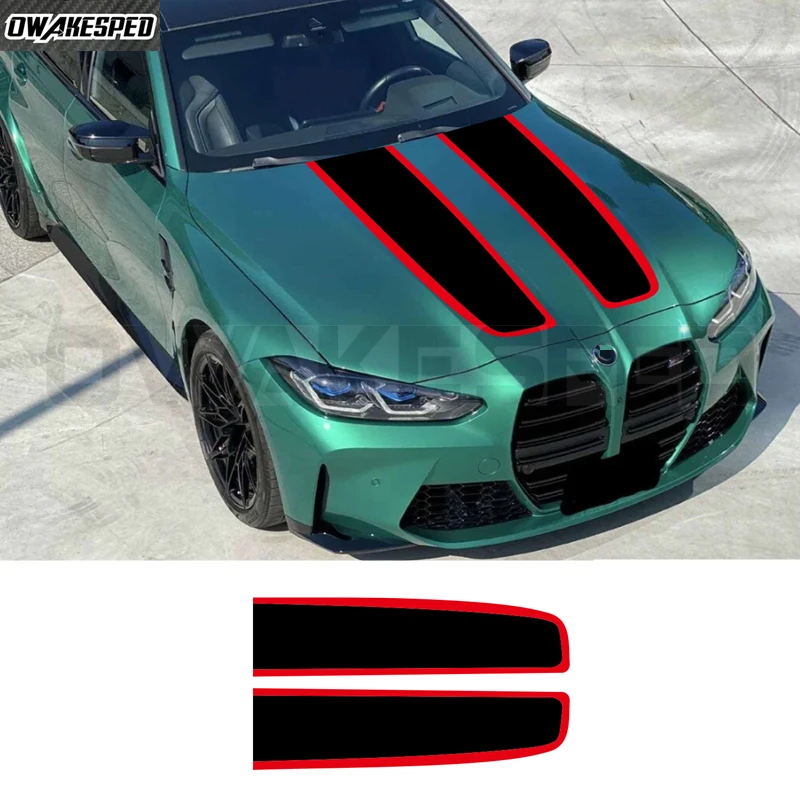 Car Engine Cover Decal Hood Bonnet Stripes Sticker For BMW M3 G80 CS 2021 G81 Touring 2022 2023 2024 M Performance Accessories