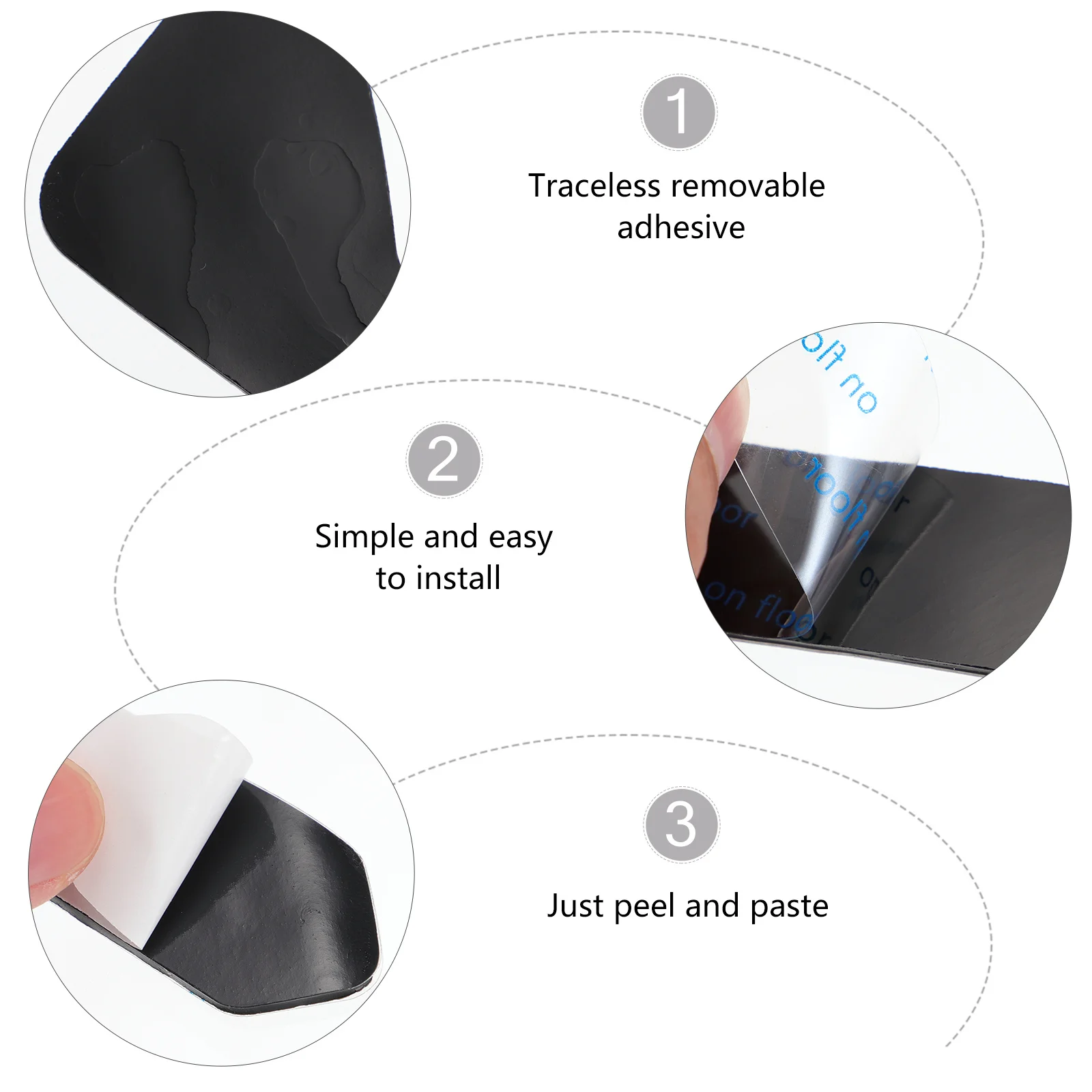 8 قطعة ملصقات السجاد المضادة للانزلاق الأسود على شكل حرف L لا أثر لصق الكلمة حصيرة للمنزل مكتب الحمام عدم الانزلاق