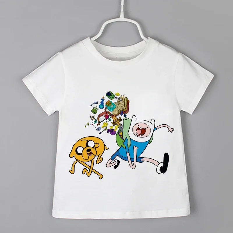 New Cartoon Print Toddler Children T-shirts Kids Anime Time Treasure Adventure Summer Funny Tees Boys/Girls Tops Baby Clothing