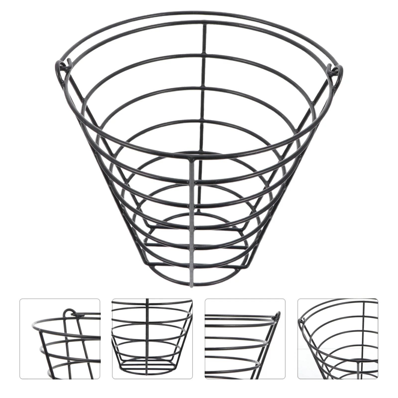 

Bucket Golf Pick up Basket Ball Storage Electric Wire Range Black Iron Golfball