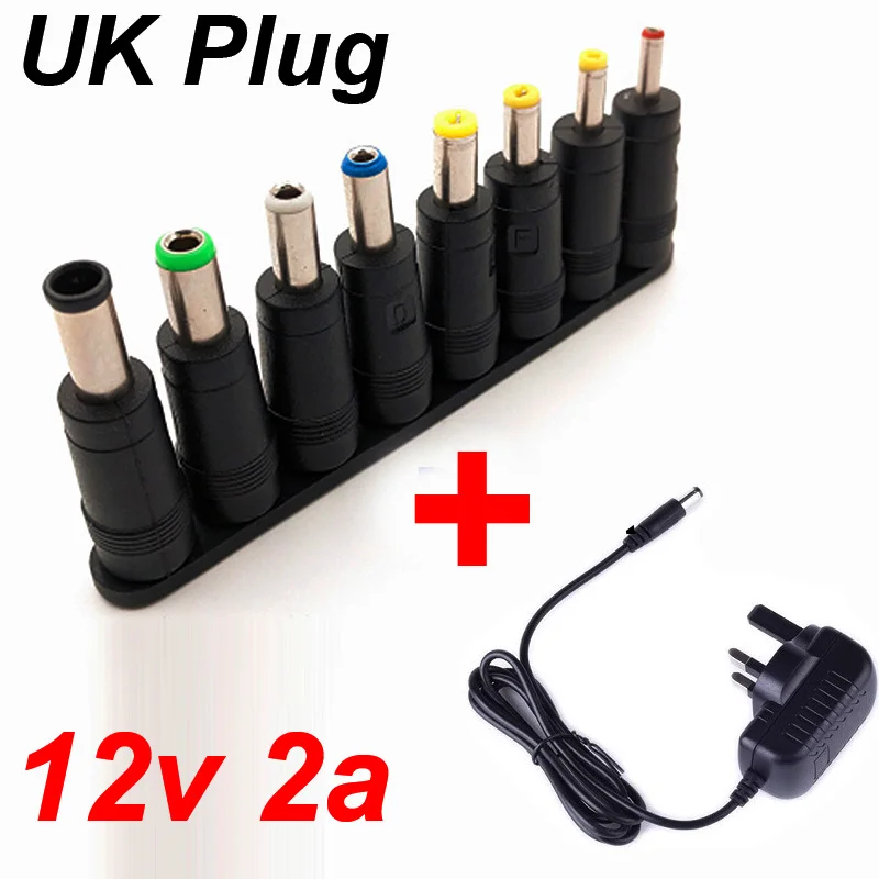 Cable de alimentación Universal de 110V, 220V a 12V, 2a, CC, CA, Conector de carga, adaptador de 2,5, 2,1 MM para enrutador, altavoz y cámara