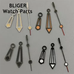 BLIGER Skeleton Watch Hands Black Silver Blue Pointer With C3 Green Luminous Fit NH34 NH35 NH36 NH39 Movement