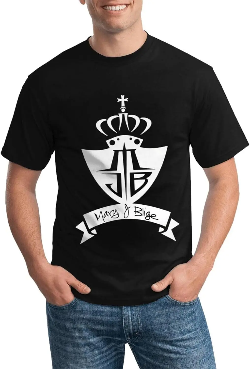 

Рубашка Mary Music J. Blige, мужская персонализированная футболка с коротким рукавом, модные футболки с рисунком, крутые повседневные топы черного цвета